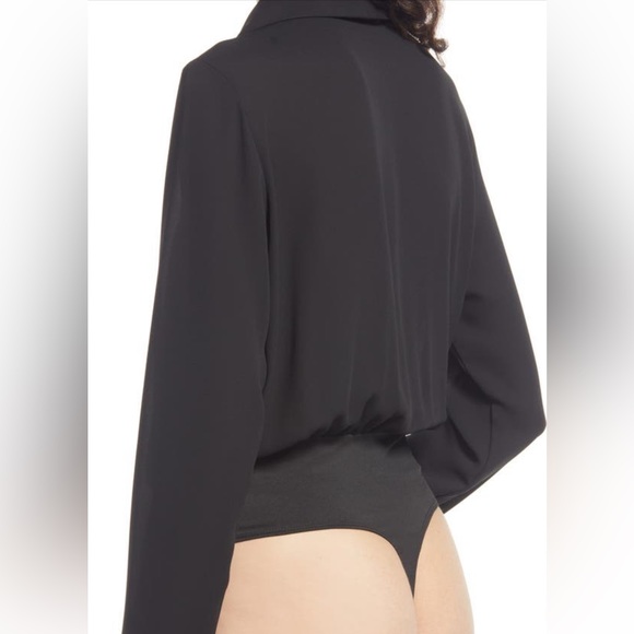 Nordstrom Open Edit Wrap Bodysuit size Medium in Red Bloom - Picture 9 of 11